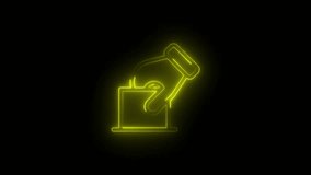 Glowing neon Voting bulletin icon isolated . Election vote icons. Vote box. Ballot icon animation neon sign . - Powered by Shutterstock - Get 15% off with code: PIKWIZARD15