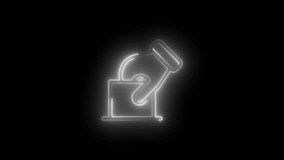 Glowing neon Voting bulletin icon isolated . Election vote icons. Vote box. Ballot icon animation neon sign . - Powered by Shutterstock - Get 15% off with code: PIKWIZARD15