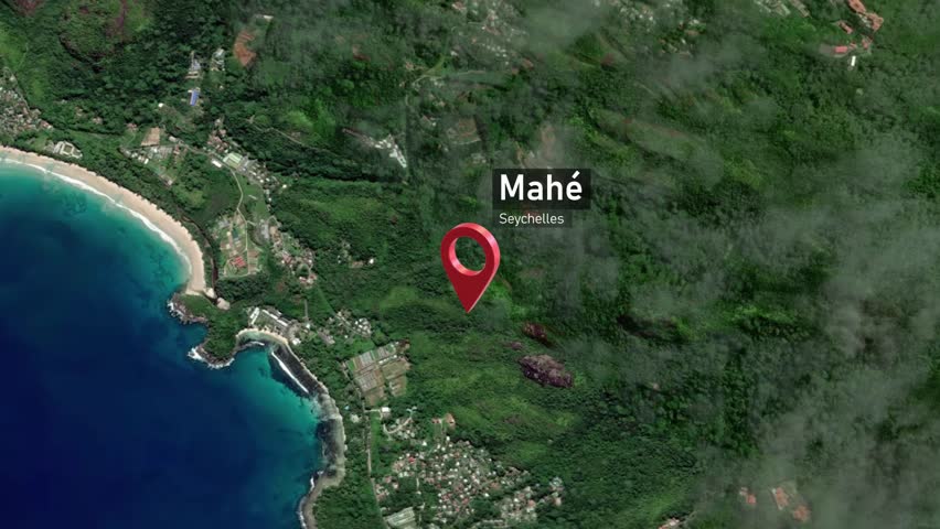 Mahé City Map Zoom (Seychelles) from Space to Earth