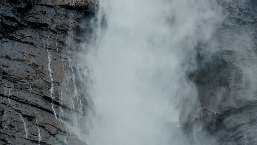 Takakkaw Falls, located in Yoho National Park, Canada, is one of the tallest waterfalls in the Rocky Mountains, with a height of 254 metres. Their name means "magnificent" in the Cree language.