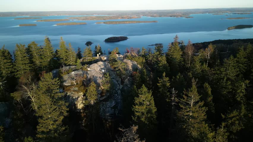 Ukko-koli national park landscape video, cliffs, lakes and beautiful landscapes