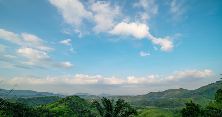 4K-time lapse of blue sky and clouds in summer season,Good weather day clouds sky background