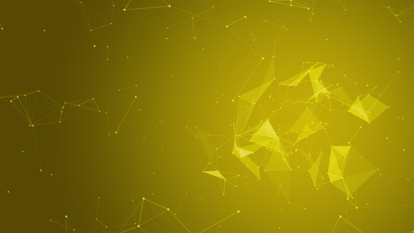 Yellow Futuristic Network Technology Plexus Background. Abstract Molecule Connection Plexus Background. Futuristic Technology Plexus Background. Seamless Loop