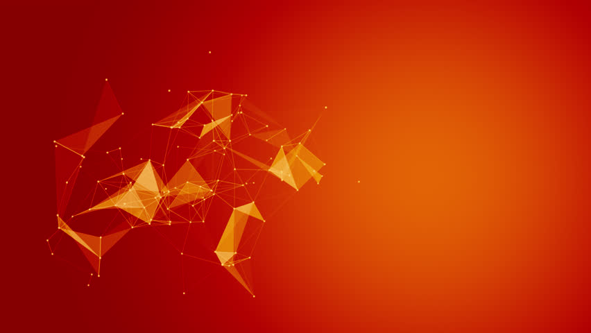 Red Futuristic Network Technology Plexus Background. Abstract Molecule Connection Plexus Background. Futuristic Technology Plexus Background. Seamless Loop
