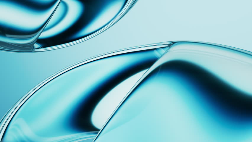 Abstract blue gradient glass background with smooth transitions of color, 3d rendering. Motion graphic.
