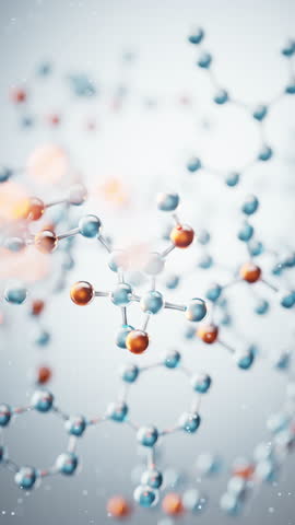 Transparent molecules background, 3d rendering. Motion graphic.