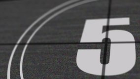 4K vintage or Old film 6 seconds countdown. Vintage defocused film look 5 to 0 seconds. Old Movie Countdown Film Reel - Powered by Shutterstock - Get 15% off with code: PIKWIZARD15