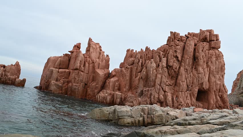 Landscape with the red rocks of Arbatax in Sardinia