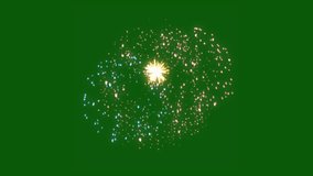 4K fireworks celebration with seamless real fireworks green screen background. Abstract colorful golden glowing fireworks show with bokeh light in the night sky. - Powered by Shutterstock - Get 15% off with code: PIKWIZARD15