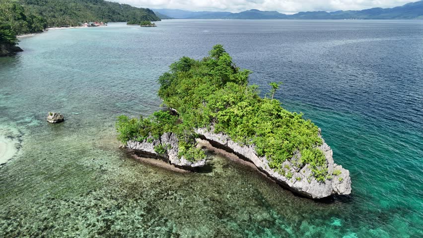 Philippines beautiful tropical beach (curve drone shot)