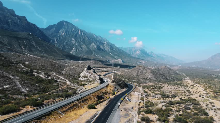 Drone Journey Along Mountain Highway