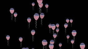 Animated American Flag Balloons Rising and Floating on a Black Background - Powered by Shutterstock - Get 15% off with code: PIKWIZARD15