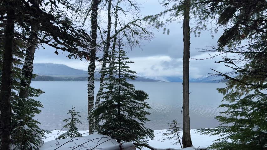 Lake McDonald Winter Reflection Glacier National Park