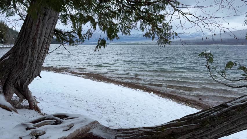 Winter Landscape Lake McDonald Glacier National Park