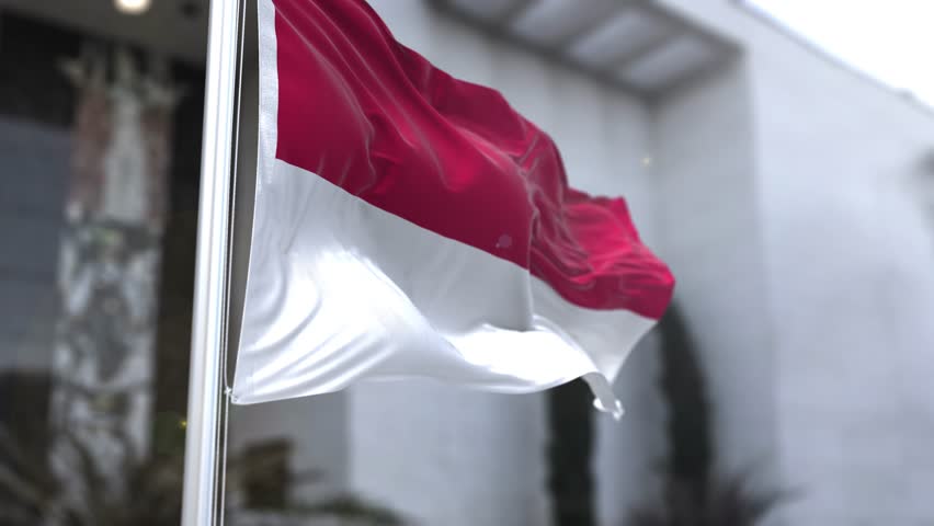 Indonesia Flag in the Wind Waving Official Flag 4K