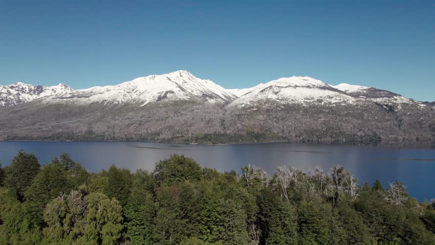 Los Alerces National Park. Patagonia, Argentina. Aerial view of one of its lakes. 