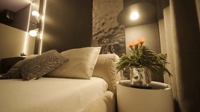 Stylish and elegant minimalist home interior featuring clean lines, neutral colors, and warm ambient lighting, creating a cozy and modern atmosphere. - Powered by Shutterstock - Get 15% off with code: PIKWIZARD15