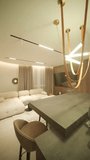 Stylish and elegant minimalist home interior featuring clean lines, neutral colors, and warm ambient lighting, creating a cozy and modern atmosphere. - Powered by Shutterstock - Get 15% off with code: PIKWIZARD15