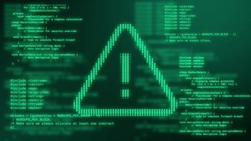 Abstract digital background and warning sign icon with glitch effect. - Powered by Shutterstock - Get 15% off with code: PIKWIZARD15