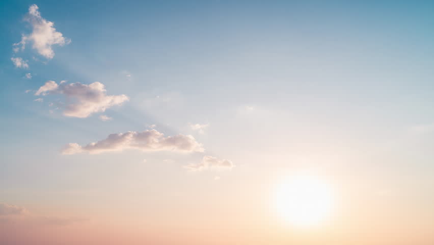 Beautiful cloudscape over the sea, sunset time lapse shot.	