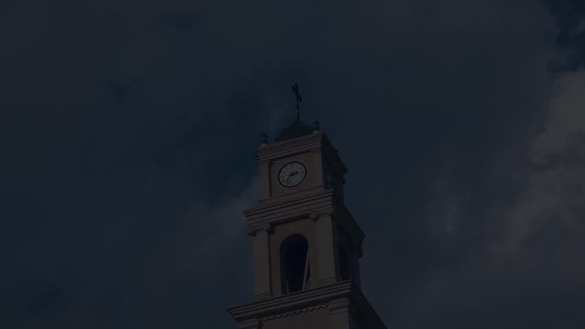 Lightning in storm clouds