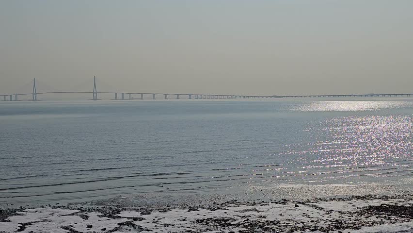 The sparkle of the waves of the West Sea in Yeongjong Island, Incheon, South Korea