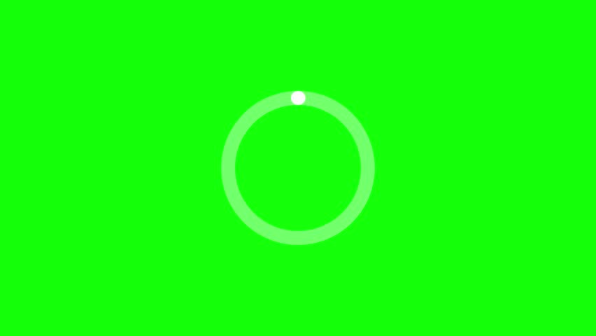 Loading icon animation looping on green screen