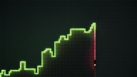 Market Price Chart Crash. Pixelated chart with a sudden price drop. Illustrating market volatility. Perfect for financial data, stock market analysis, and economic trends. Ultra HD 4K animation. - Powered by Shutterstock - Get 15% off with code: PIKWIZARD15