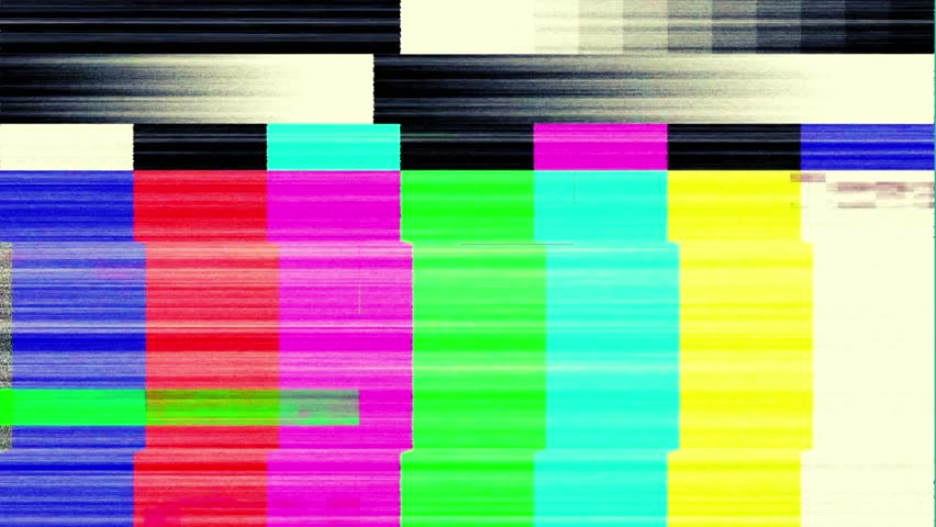 cracked tv screen error. color bars technical problems. Color Bars data glitches Loop Animation. glitch distortion. Test pattern the warning data glitches, pixels