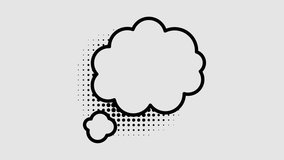 Comic speech bubbles with halftone shadows in pop art style graphic animation. Alpha channel. Transparent background motion design. 4K resolution - Powered by Shutterstock - Get 15% off with code: PIKWIZARD15