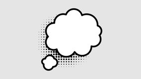 Comic speech bubbles with halftone shadows in pop art style graphic animation. Alpha channel. Transparent background motion design. 4K resolution - Powered by Shutterstock - Get 15% off with code: PIKWIZARD15