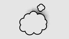 Comic speech bubbles with halftone shadows in pop art style graphic animation. Alpha channel. Transparent background motion design. 4K resolution - Powered by Shutterstock - Get 15% off with code: PIKWIZARD15