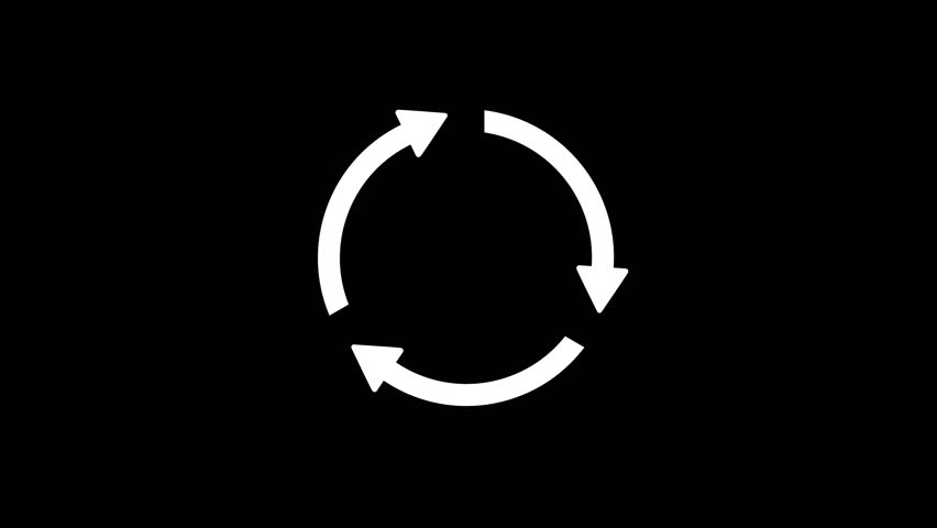 Rotating arrows graphic animation. Alpha channel. Transparent background motion design. 4K resolution