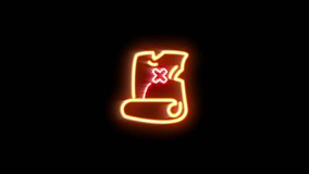 The blinking neon light of treasure map icon in the black background. - Powered by Shutterstock - Get 15% off with code: PIKWIZARD15