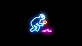 The blinking neon light of a police and law icon on a black background. - Powered by Shutterstock - Get 15% off with code: PIKWIZARD15