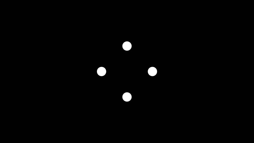 4 dot forming and rotate animated loading motion graphic alpha channel loop video design, simple loaded animation