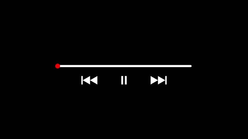 Playback bar icon animation Isolated on Black Background