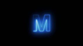 Capital letter M with a blue neon effect and color motion animation video footage in 4K. - Powered by Shutterstock - Get 15% off with code: PIKWIZARD15