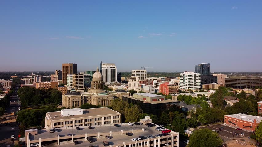 Aerial shot of the Idaho State Capital in Boise, Idaho