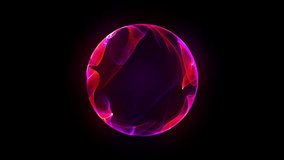 Abstract red globe orb. Red and violet particles sphere. Energy orb motion graphic. Bright glowing rotating 3d sphere. Colorful sphere with swirling smoke effect within. 4K loop. smoke ball. - Powered by Shutterstock - Get 15% off with code: PIKWIZARD15