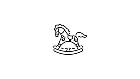 Rocking horse toy animated icon in linear style  - Powered by Shutterstock - Get 15% off with code: PIKWIZARD15