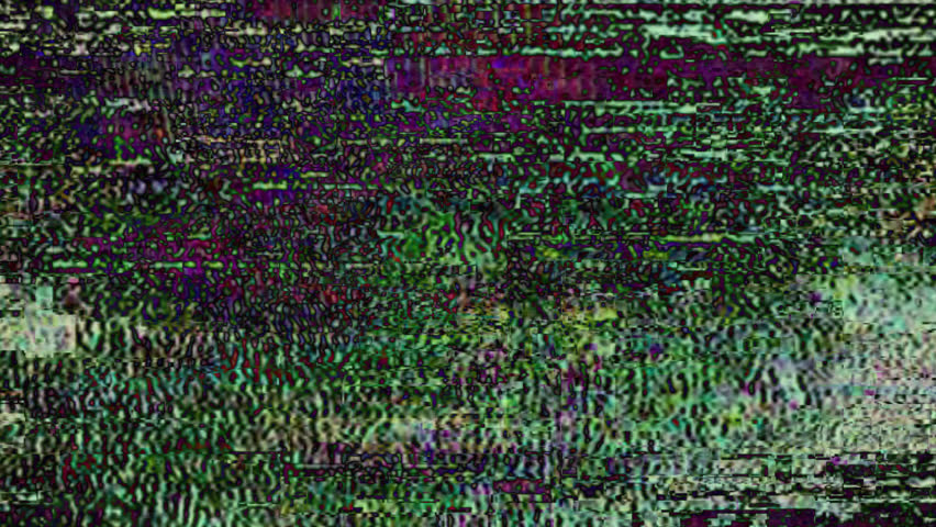 4K Vibrant glitch effects featuring bold neon colors, pixel distortion, and digital noise background