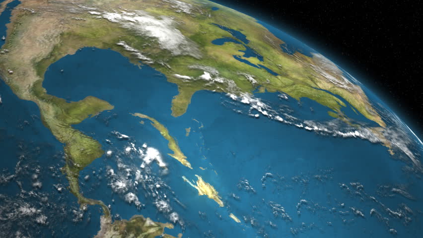 A rotating Earth, focusing on the Gulf of Mexico.