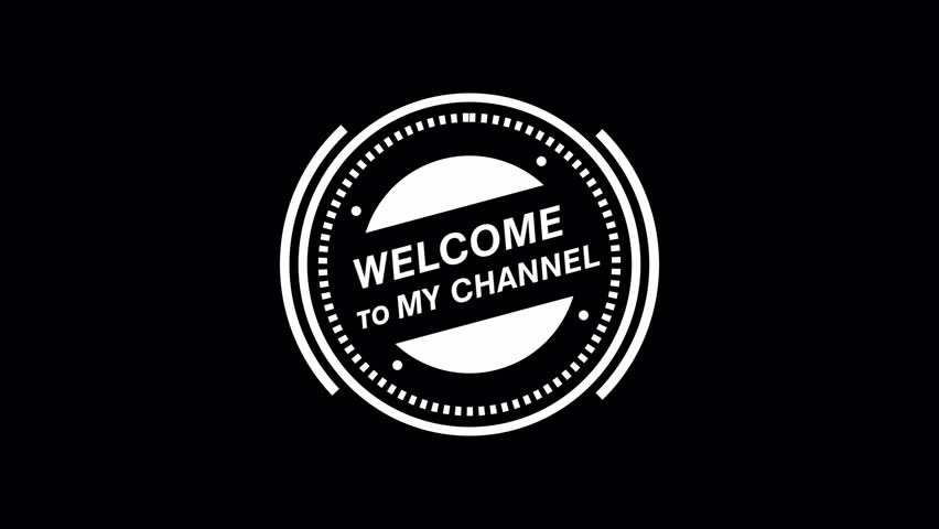 Minimal Welcome to My Channel Intro Video, Bouncing Welcoming Text animation on black screen, Welcome to my channel text animation.  Welcome to my video channel circle technology. 