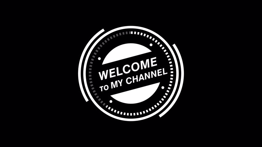 Minimal Welcome to My Channel Intro Video, Bouncing Welcoming Text animation on black screen, Welcome to my channel text animation.  Welcome to my video channel circle technology. 