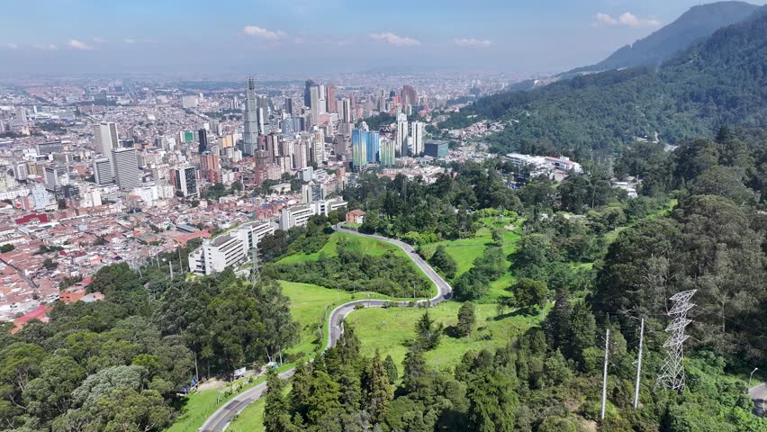 Bogota Skyline At Bogota In District Capital Colombia. High Rise Buildings Landscape. Financial District. Bogota At District Capital Colombia. Downtown City. Urban Outdoor.