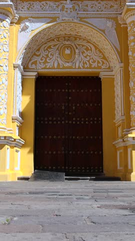 Guatemala, Antigua La Merced Church in historic city center Barrio Historico.
