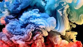 Colorful cloud of smoke with blue, red, and yellow colors. The smoke is very thick and has a lot of volume - Powered by Shutterstock - Get 15% off with code: PIKWIZARD15
