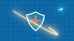 Shield neon icon emblem logo animated shield neon emblem logo green screen 4k. Shield with neon lightning - Powered by Shutterstock - Get 15% off with code: PIKWIZARD15