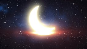 Animation of a glowing crescent moon in the night sky - Powered by Shutterstock - Get 15% off with code: PIKWIZARD15